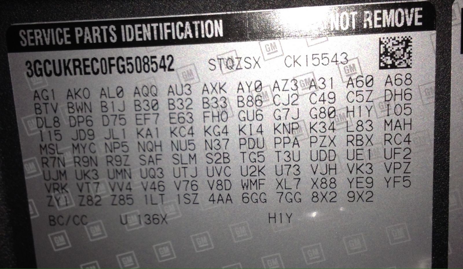 Truck codes gmc