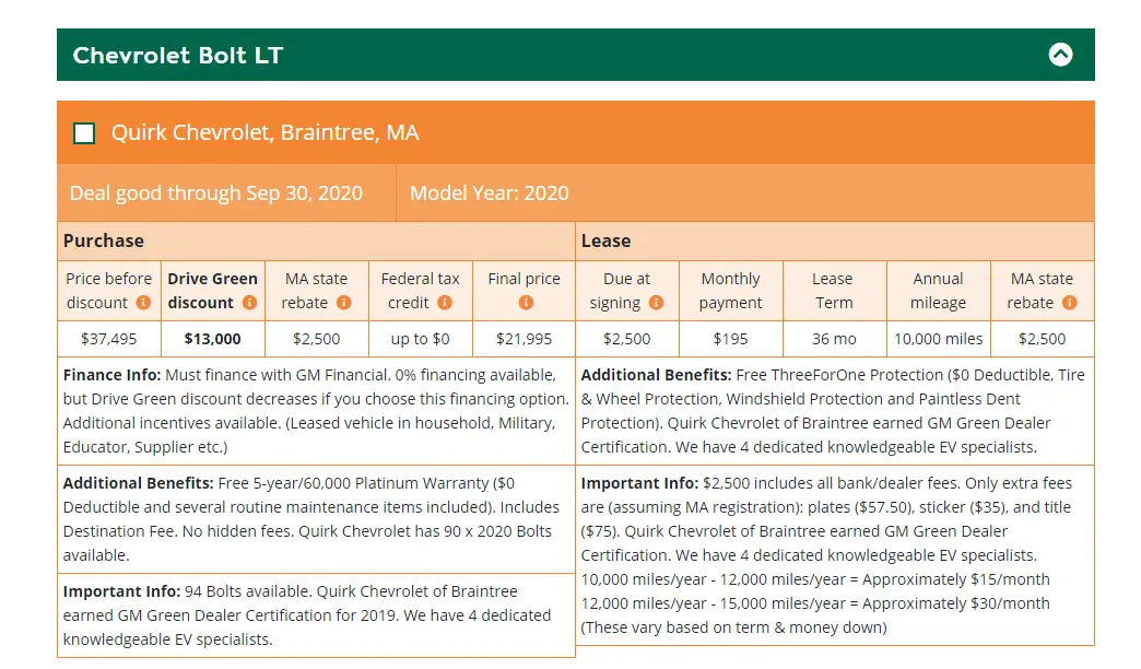 drivegreen bolt august 2020