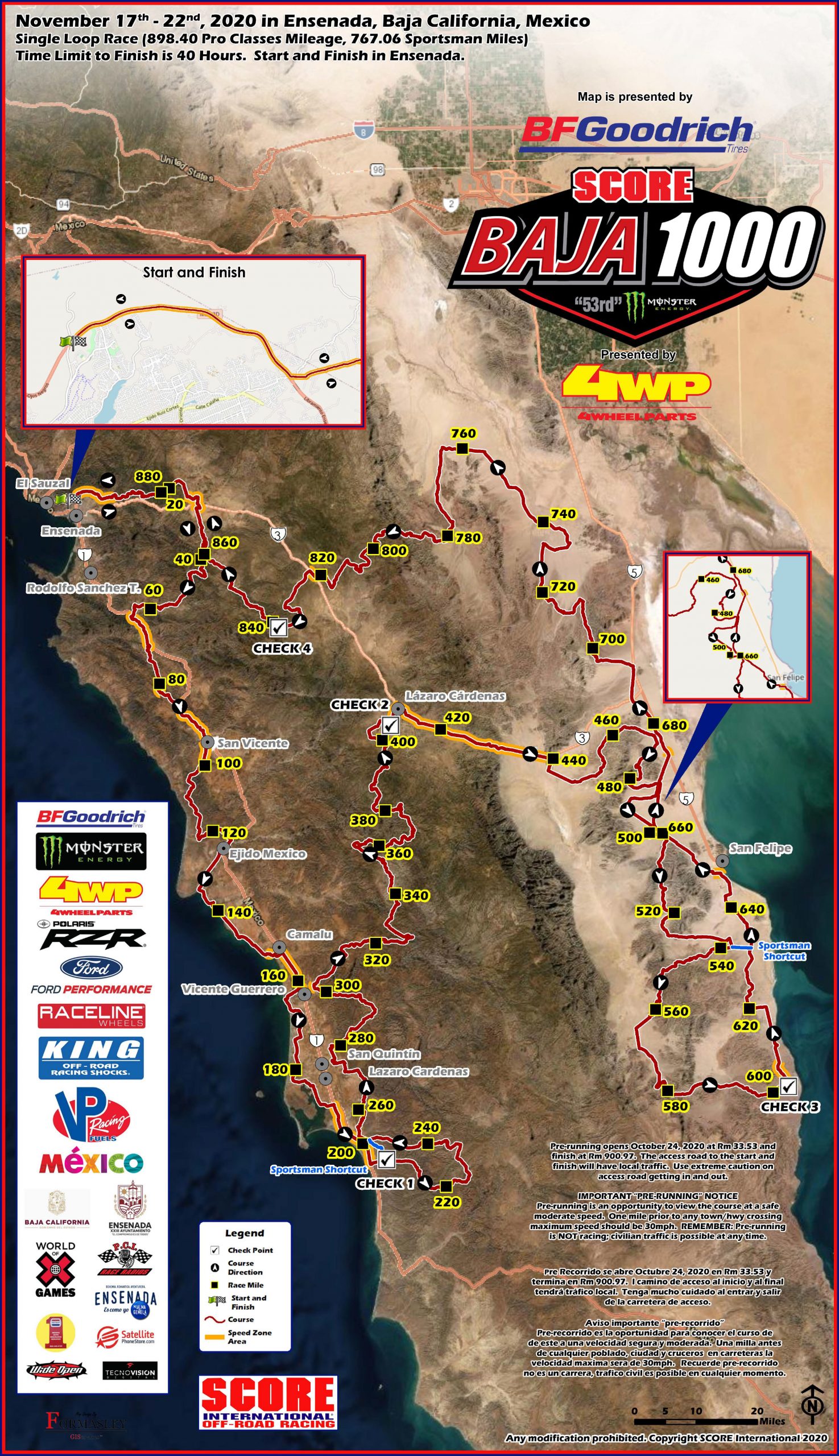 Baja 1000 2020 Course Map