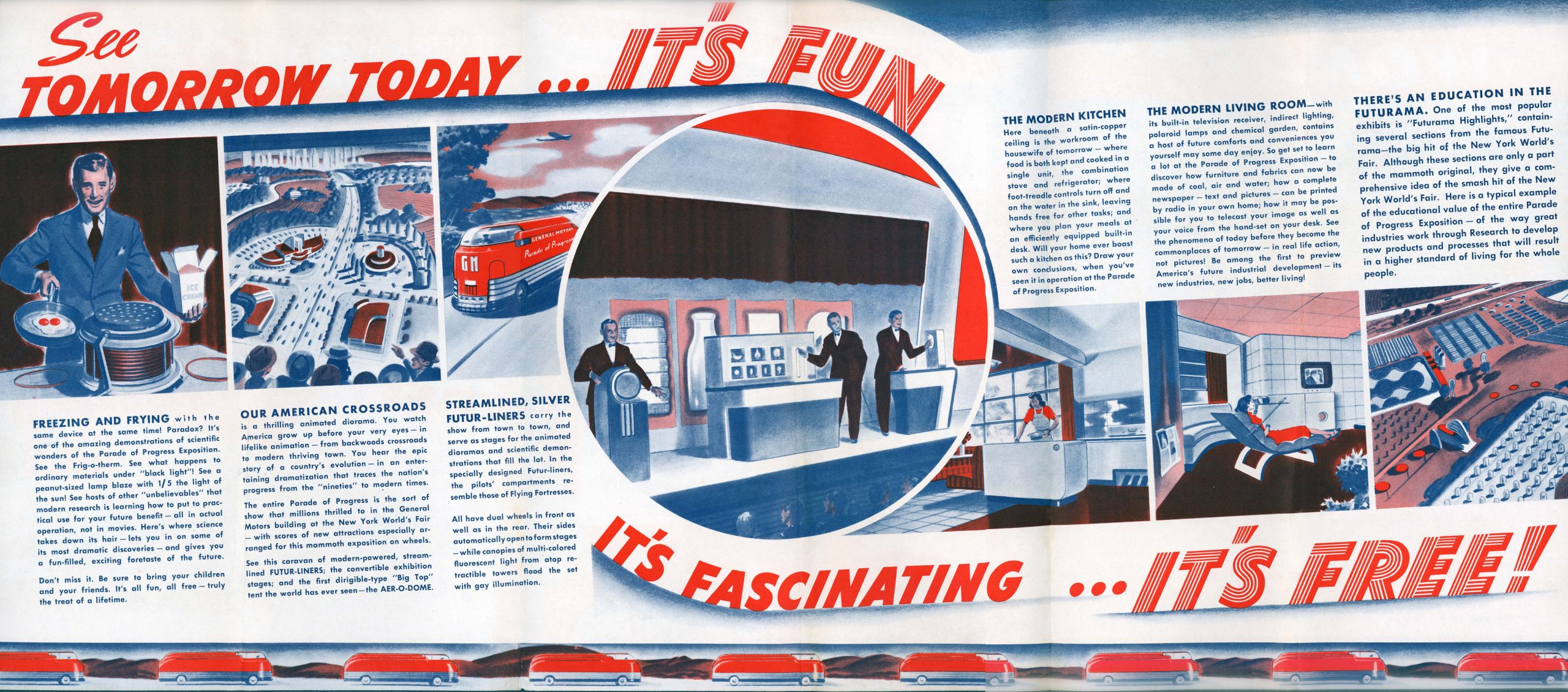 The GM Futurliner Was A Symbol of America’s Progress & Potential 5 1953 Parade of Progress brochure
