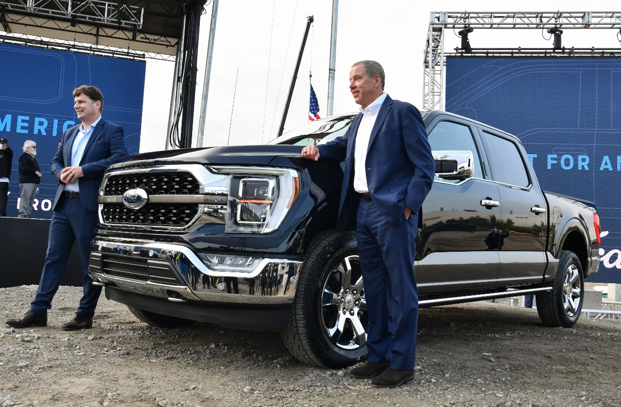 F-150 Lightning: Ford Debuts Anticipated All-Electric Full-size Truck 5 Bill Ford, executive chairman, and Jim Farley, chief operating officer and incoming chief executive officer, announce an even deeper commitment to American manufacturing, celebrating the production start of the all-new F-150 at the historic Rouge Complex and unveiling the all-new Rouge Electric Vehicle Center where it will build the all-electric F-150 by mid-2022.