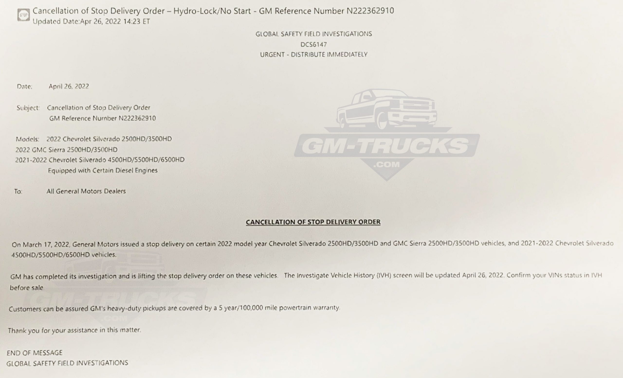 Stop Sale Order Lifted On Silverado HD & Sierra HD With Duramax Diesel Issues 2 Stop Sale Order Lifted On Silverado HD & Sierra HD With Duramax Diesel Issues