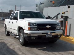 My Silverado coming up the ramp of my ship.