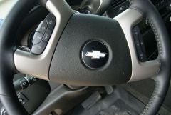 Silver steering wheel overlay