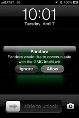 Allow Pandora to Communicate with GMC IntelliLink