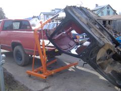 my 92 k2500 loading  my old ford escort for scrap