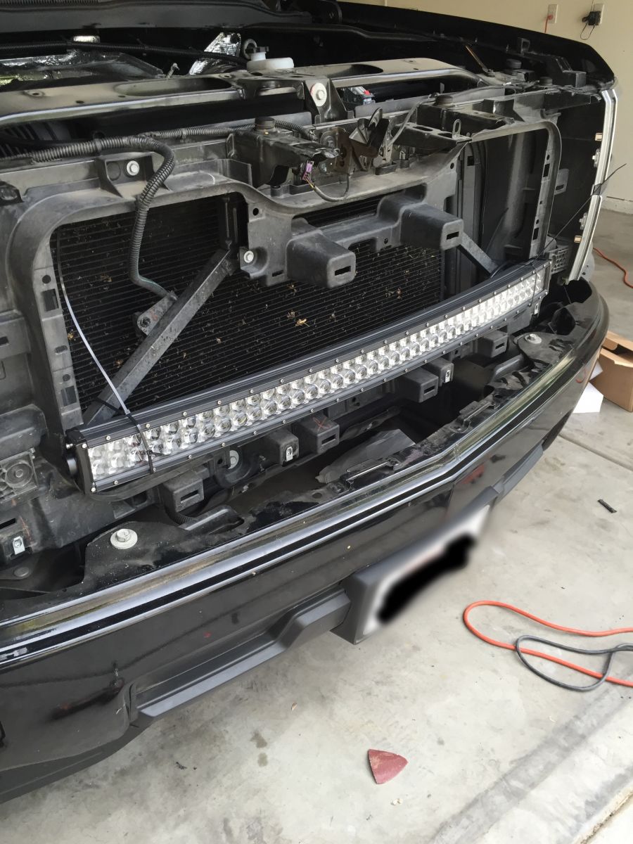 42" Curved LED Light Bar Behind Grille 2014 Silverado