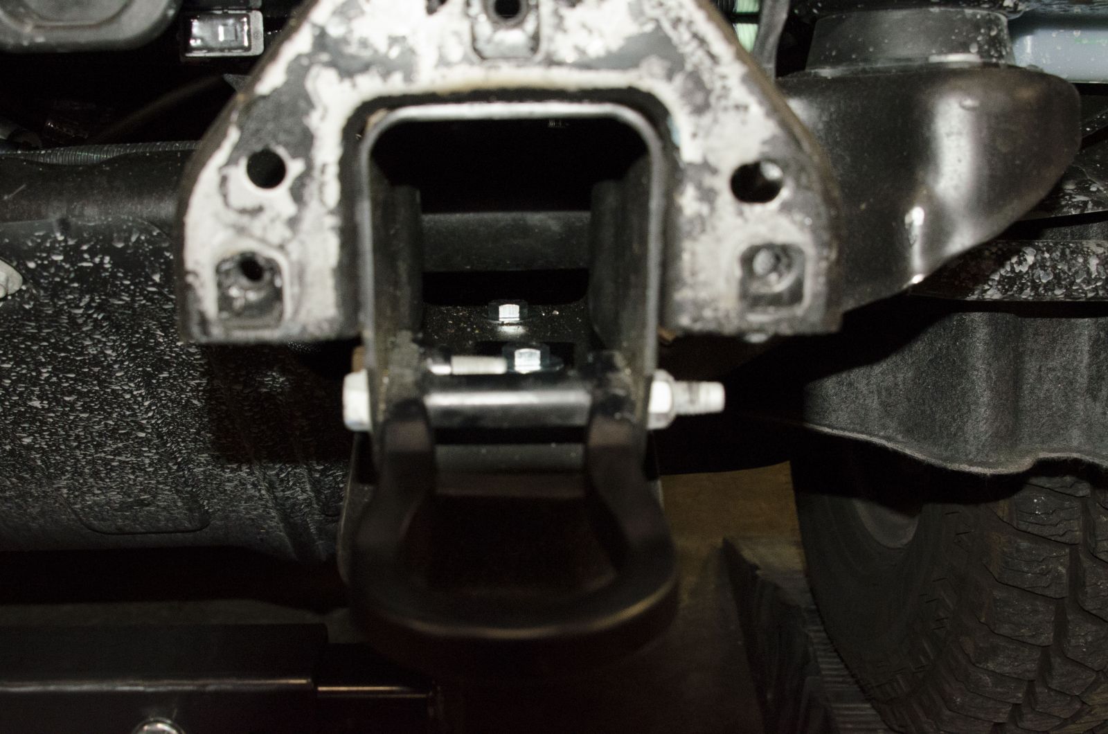 Inside Frame with both bolts for hitch in