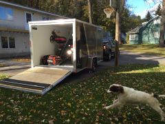 Friends enclosed motorcycle trailer