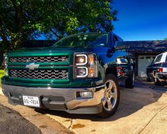 Color matched grill and Spyder headlights installed