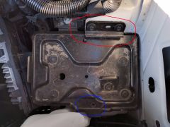 2014 Aux Battery Tray (Differences Circled)