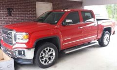 2014 Red Sierra SLT Billet Grill and 1" Front Lift Level
