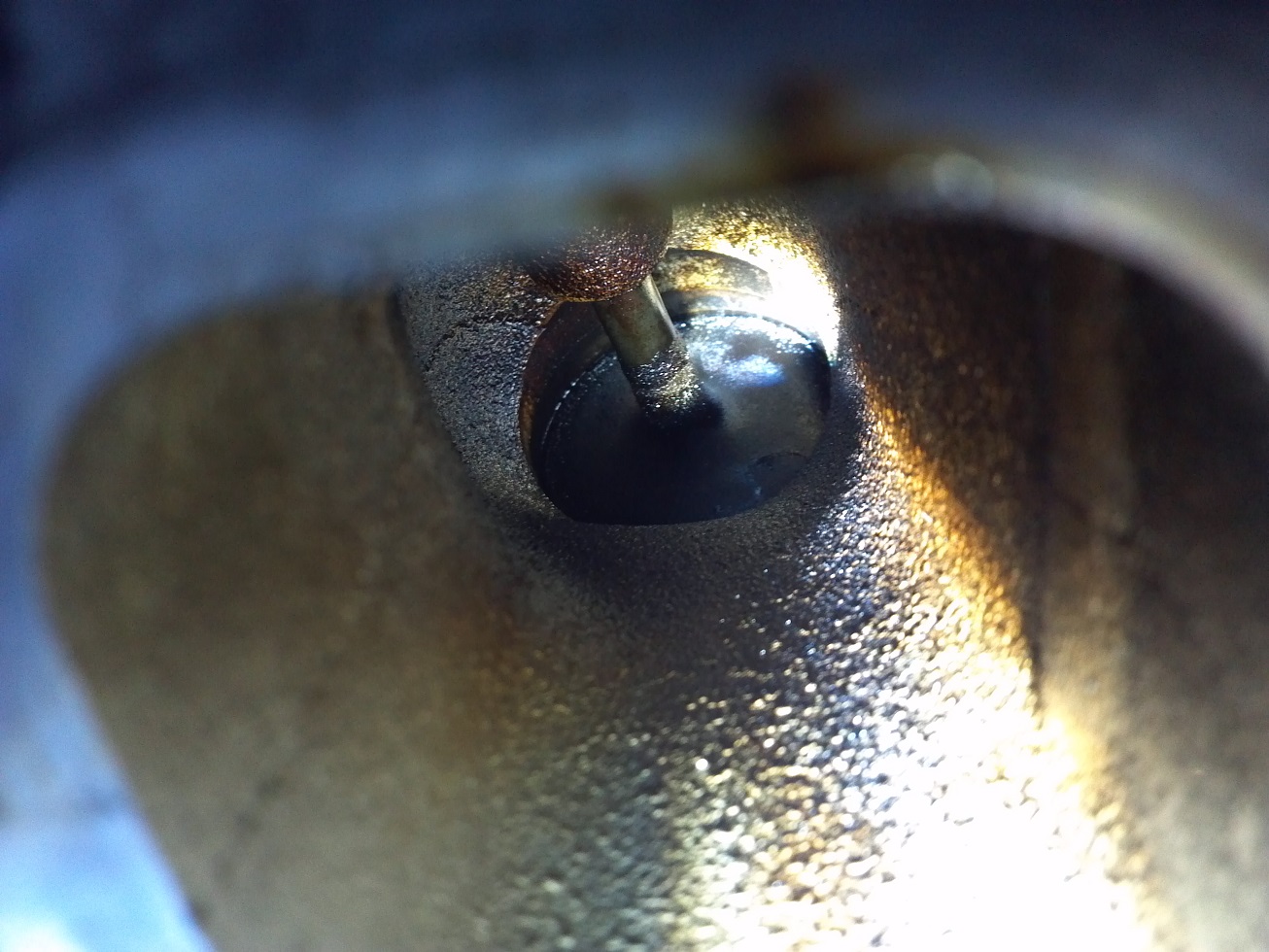 Intake manifold off with pics of intake valves with deposits. 2014