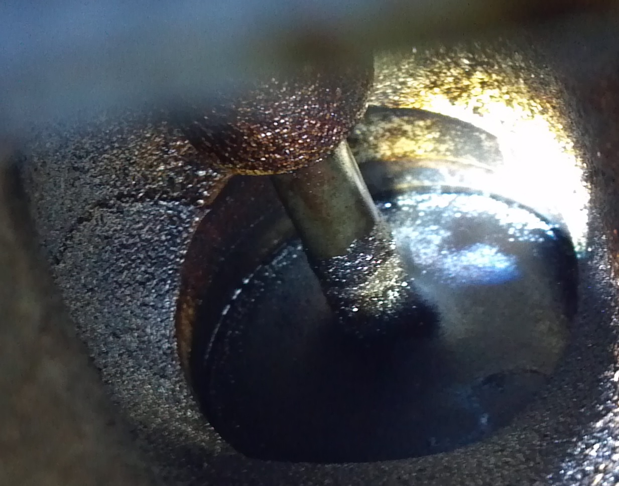 Intake manifold off with pics of intake valves with deposits. 2014