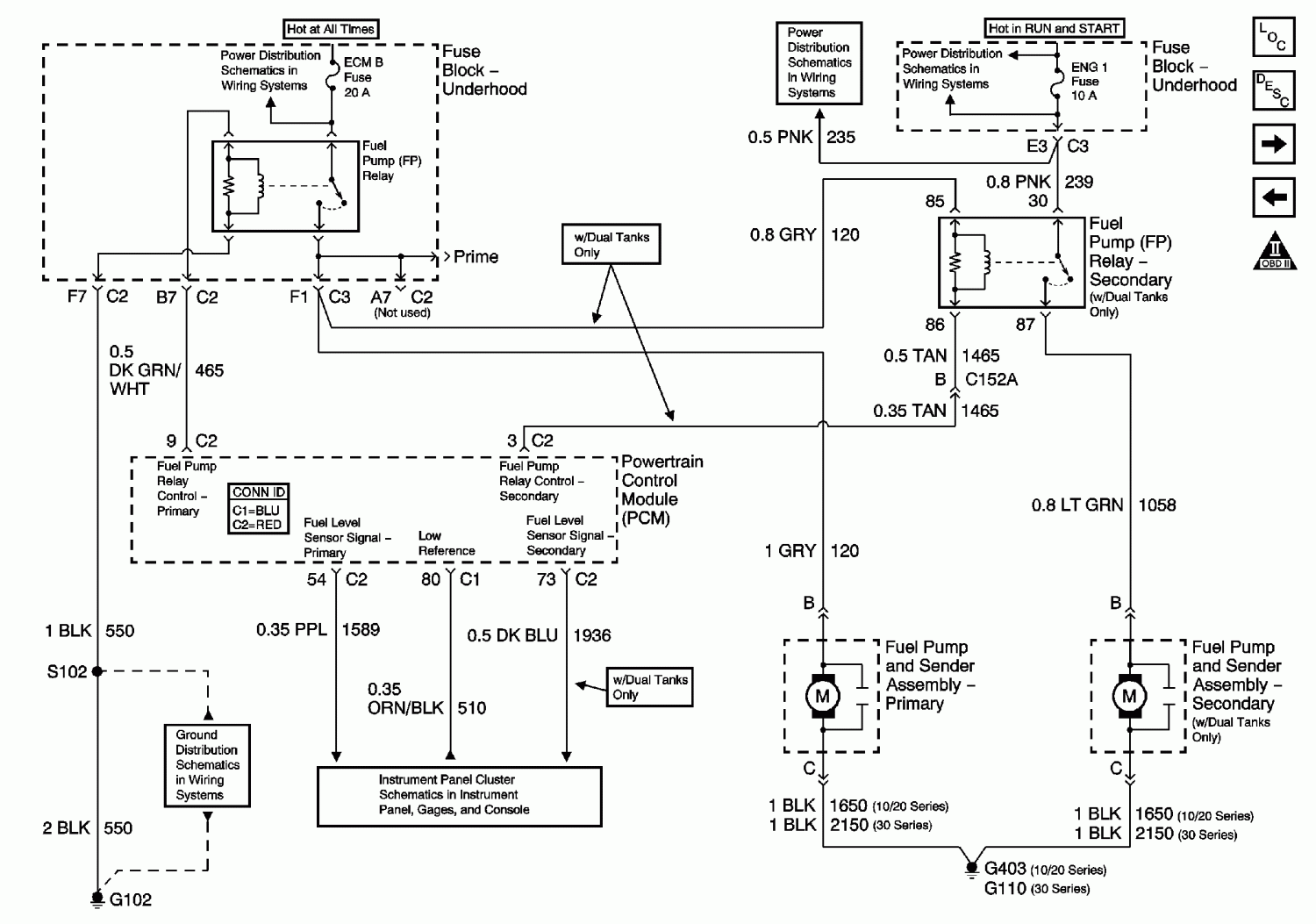 2002 3500 Cab/Chassis Secondary Pump Relay - 2000-2014 Silverado