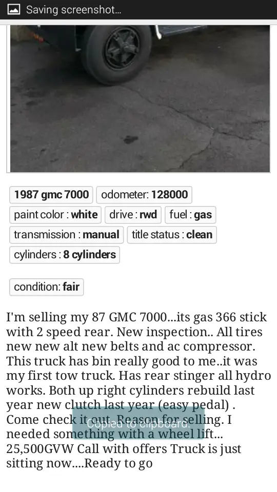 1988 gmc 7000 specs