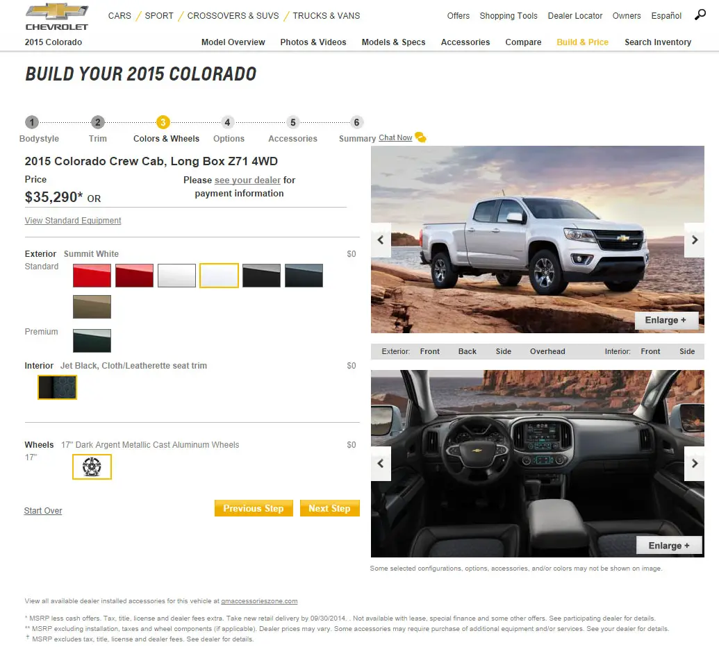 More information about "2015 Chevy Colorado build & price tool now available"