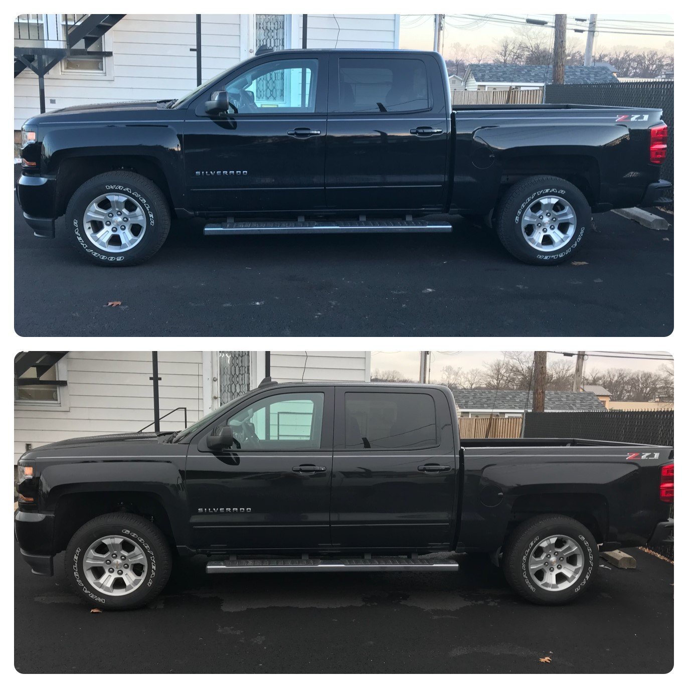 Before and After Rough Country 2" Leveling Kit - Fullsize Light-Duty