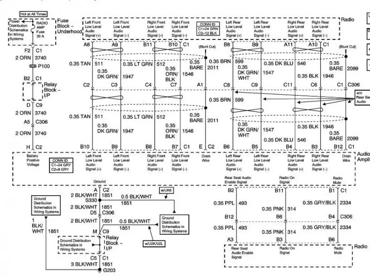 BOSE speaker system: need Wiring diagram please. - 1999 ... 03 chevy avalanche stereo wire diagram 