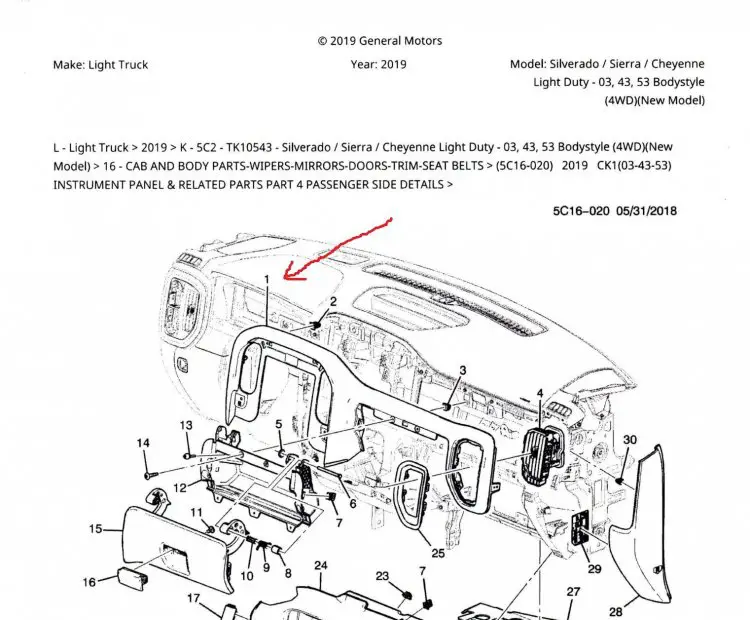 Dash part 20192025 Chevy Silverado & GMC Sierra Mods