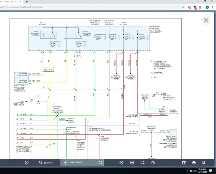 Left Side Trailer Brake Light Not Working at Plug (2011 Sierra) 1999