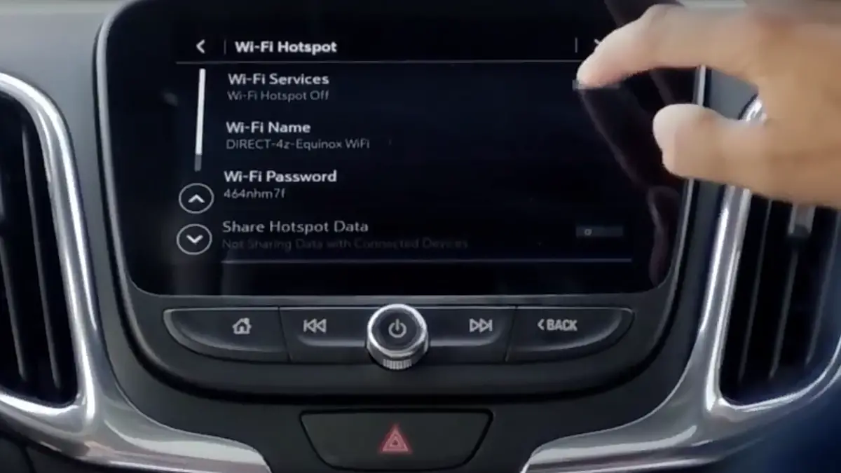 Chevy Wifi screen shot from GM vid