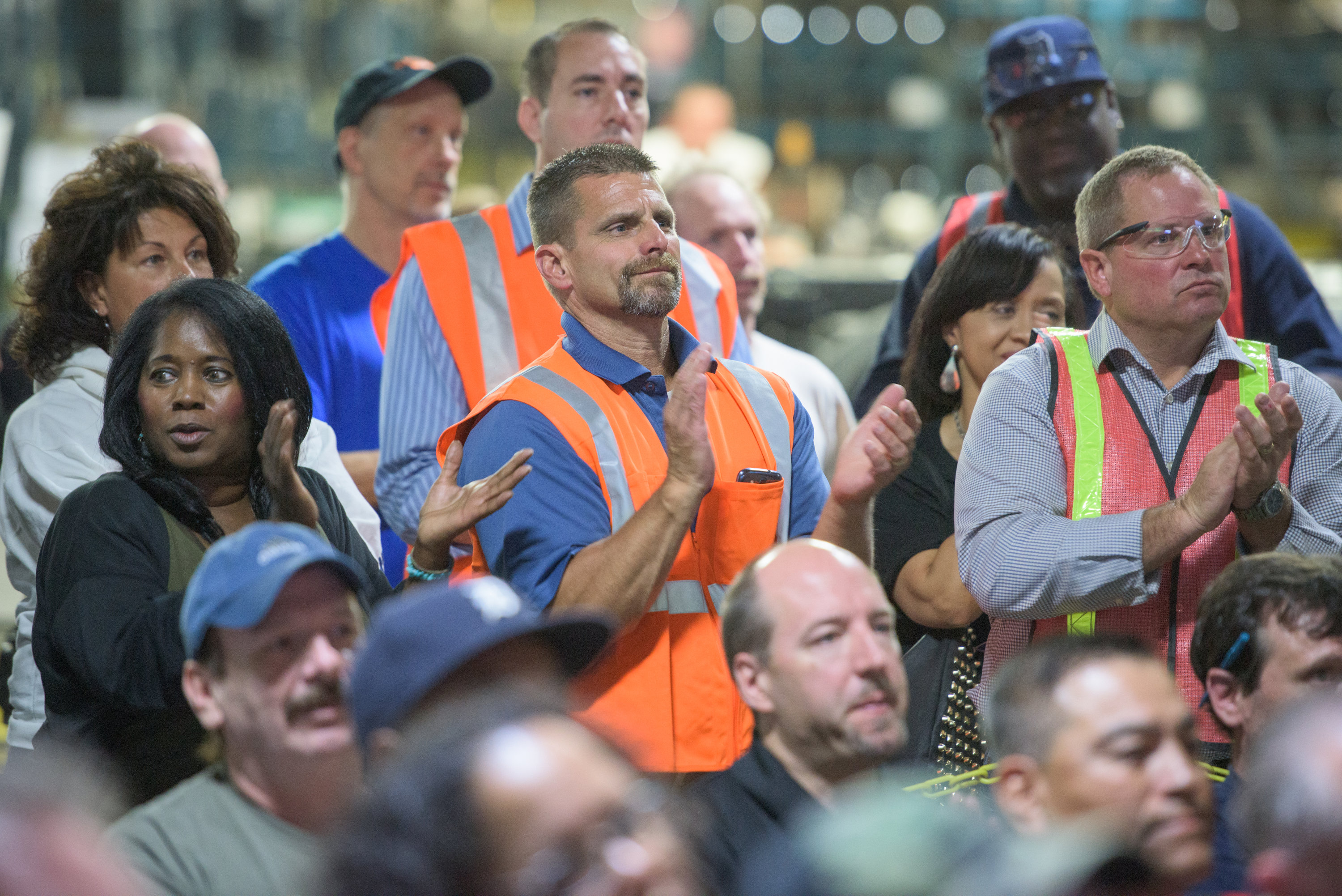 UAW workers at GM's Flint Manufacturing Line