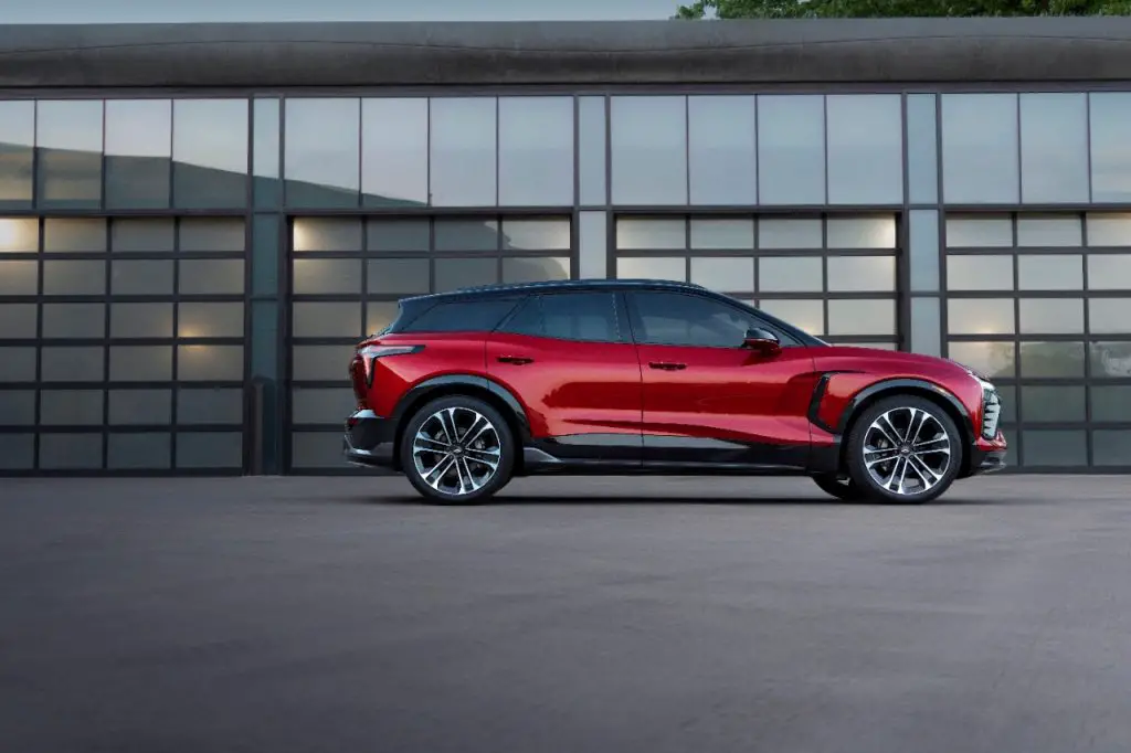 GM Issues Stop Sale Order For Blazer EV, Blazer, Equinox & Terrain 3 Passenger’s side profile of 2024 Chevrolet Blazer EV SS in Radinat Red Tintcoat. Preproduction model shown. Actual production model may vary. 2024 Chevrolet Blazer EV available Spring 2023.