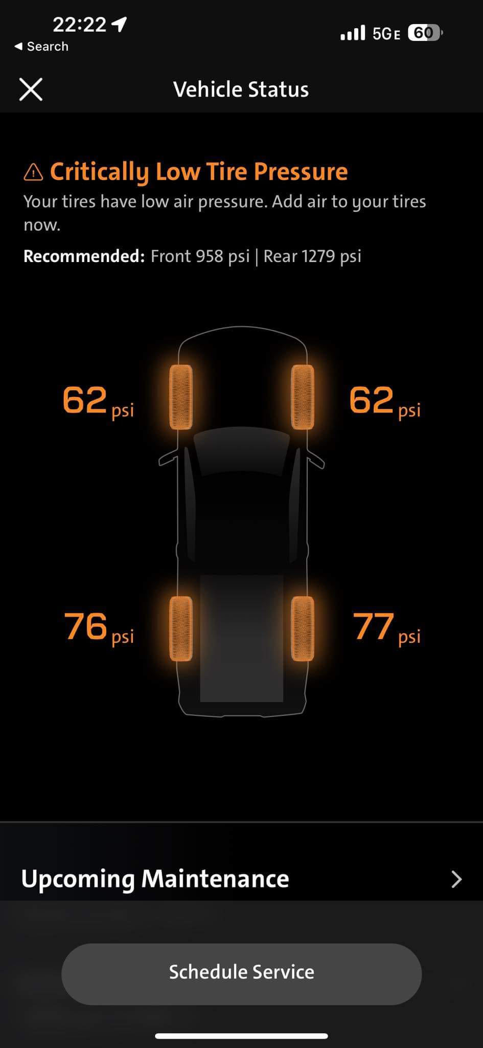 GM Connected Owners Apps Go Haywire - Recommend Hilariously High Tire Pressures 4 This owner saw a recommendation of 1279 PSI