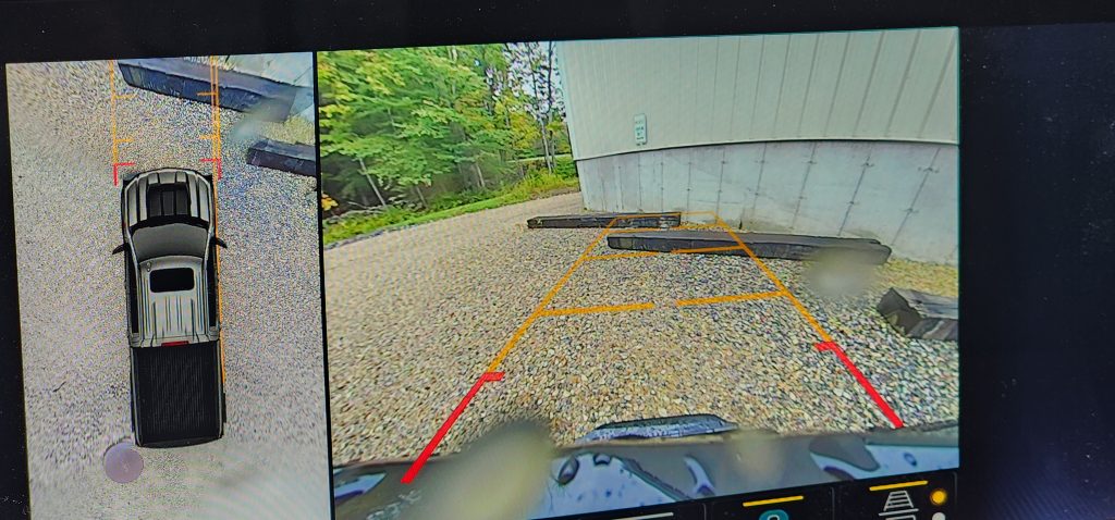 The Surround View Camera System On the Chevrolet Silverado - Showing The Front Camera and Top Down Views