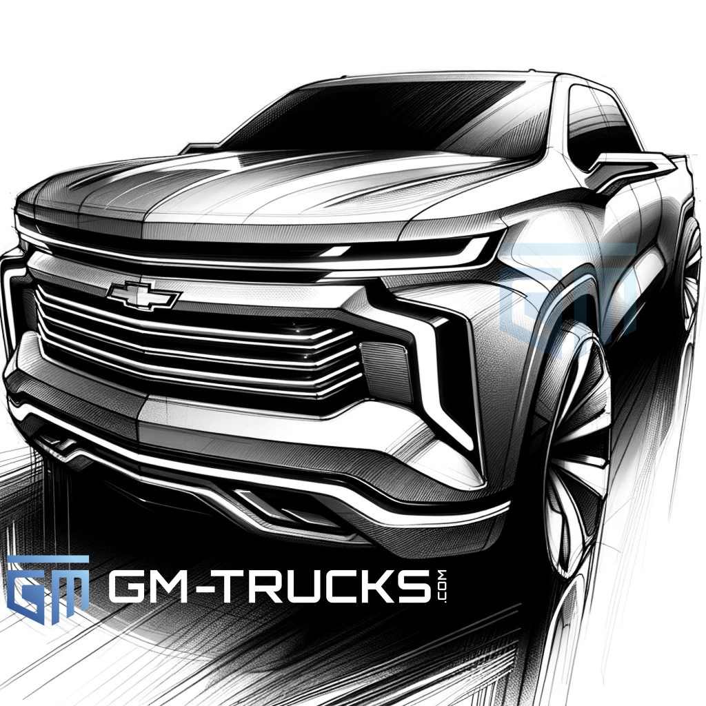 A sketch of a futuristic next-generation 2026 Chevrolet Silverado Concept