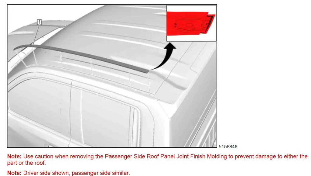 A engineering diagram showing the approximate location of the issue, with the drivers side substituted for the passenger side. 