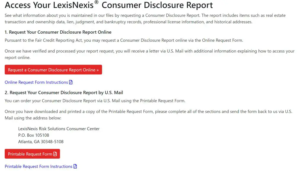 You can request a copy of the data shared with Nexis Lexis, but the process is convoluted and requires both online and by mail responses. 