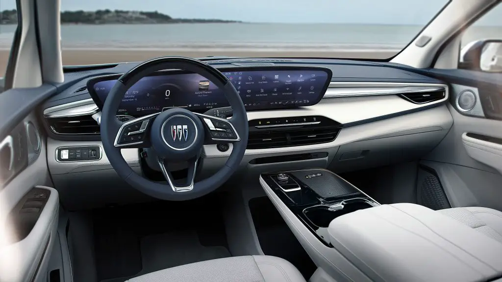 Fantastically New 2025 Buick Enclave Goes All In On Luxury 2 View of the 2025 Buick Enclave Avenir interior from the driver’s seat.