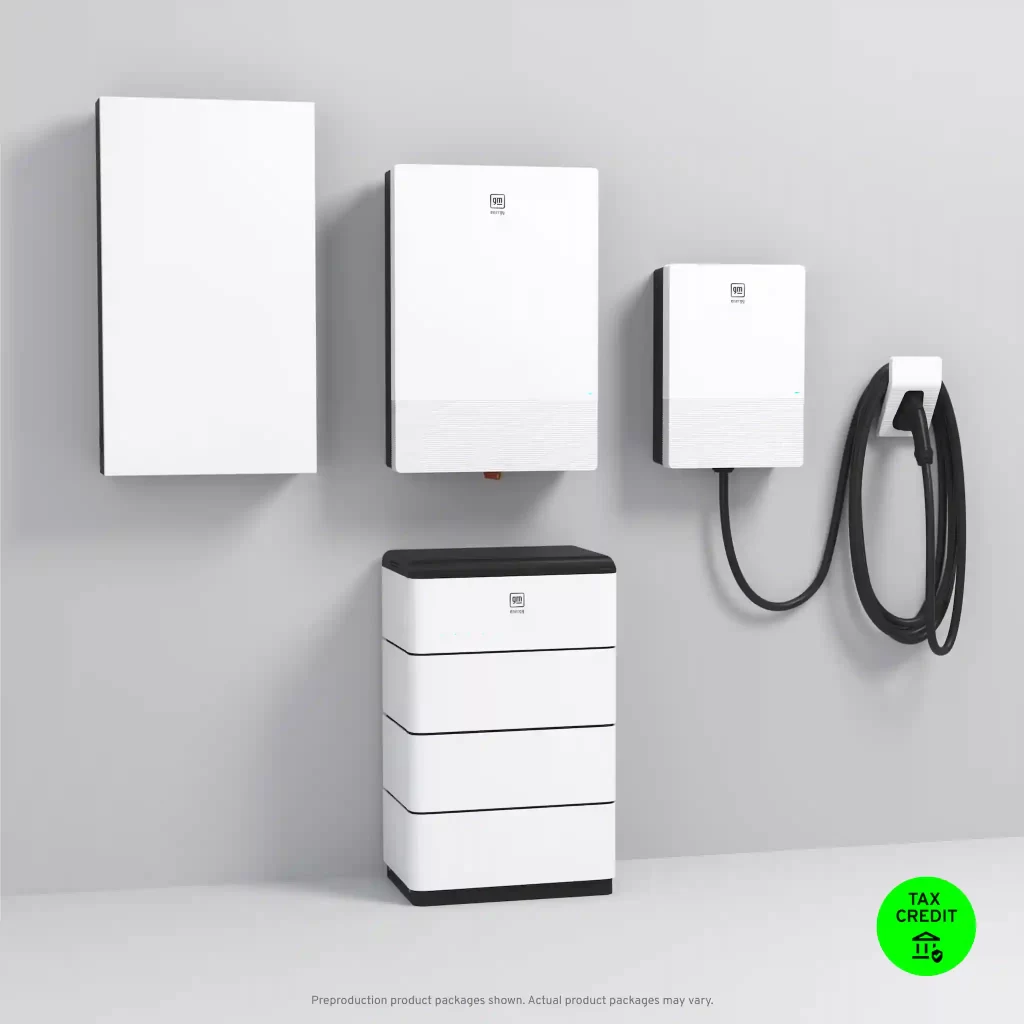 The Full GM Energy Home Backup System, which includes a Bidirectional EV charger, inverter, and additional battery backup in three different capacities