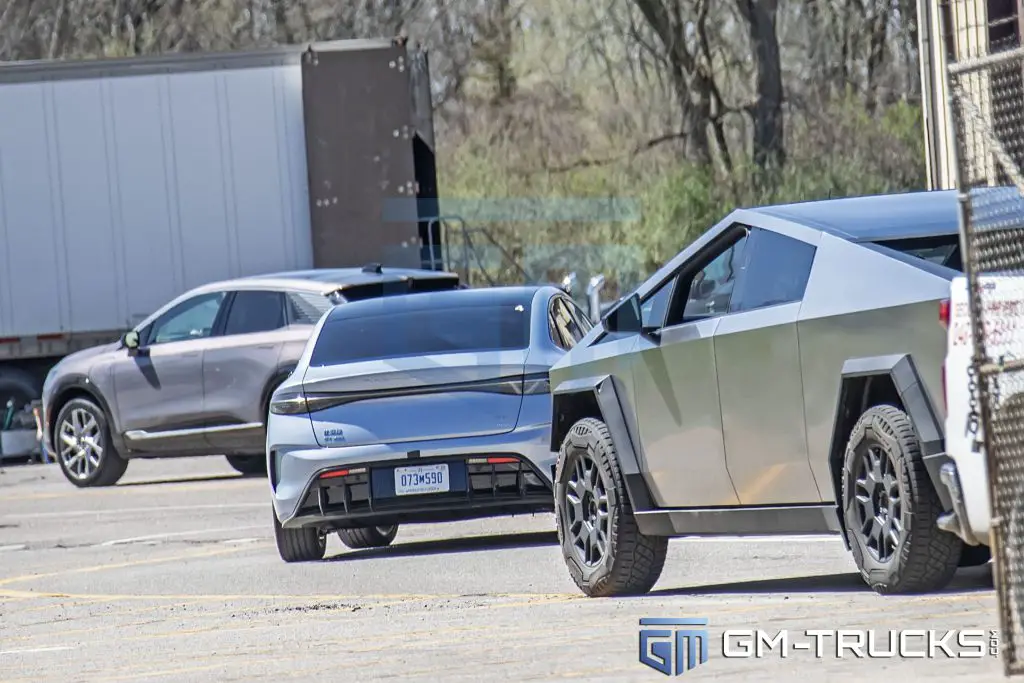 General Motors Caught Testing / Benchmarking Tesla Cybertruck 5 A Cybertruck, BYD Seal and Blazer EV enter GM's Milford Proving Grounds Together