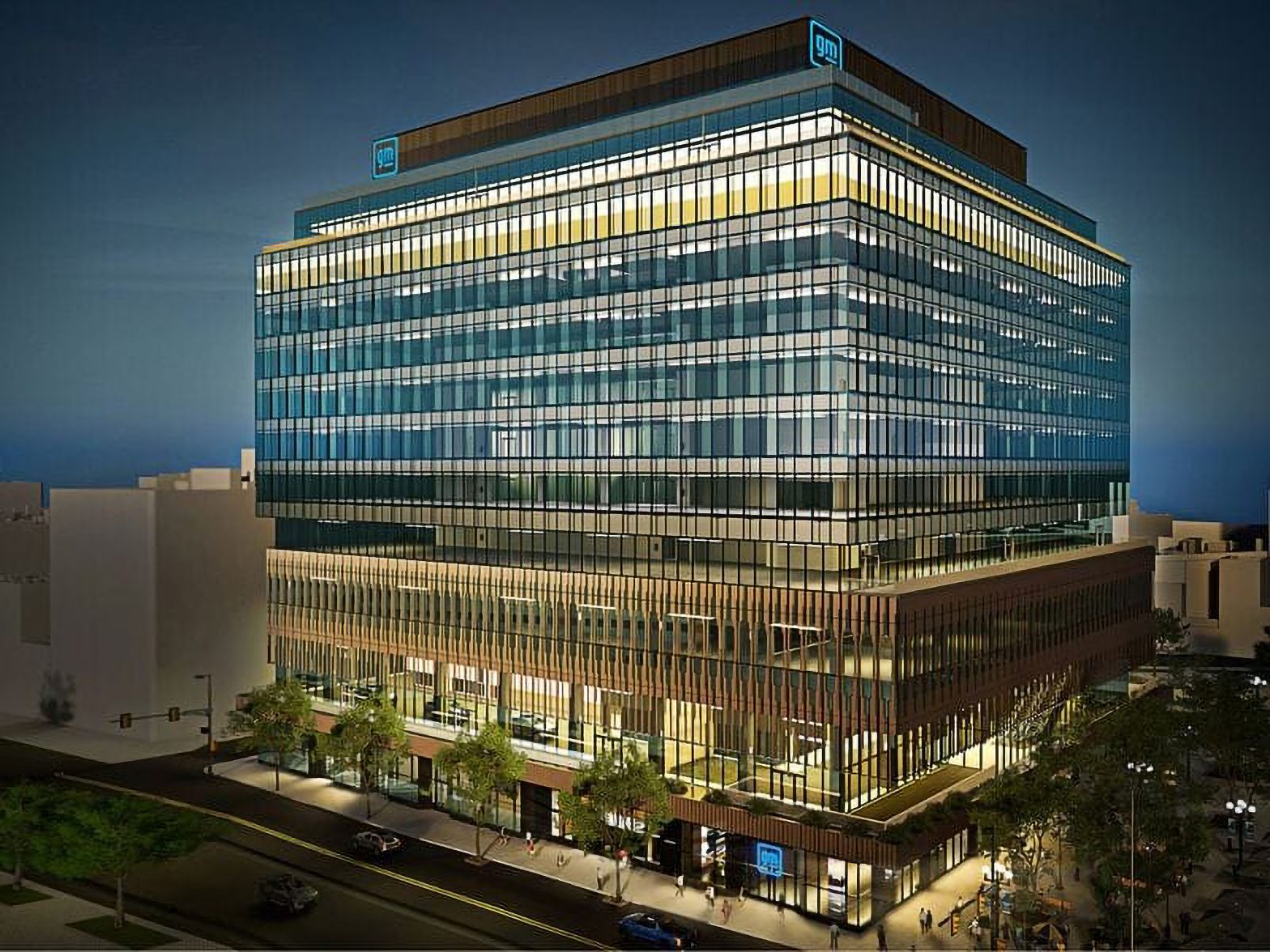 A rendering of General Motors new headquarters at Hudson’s Detroit