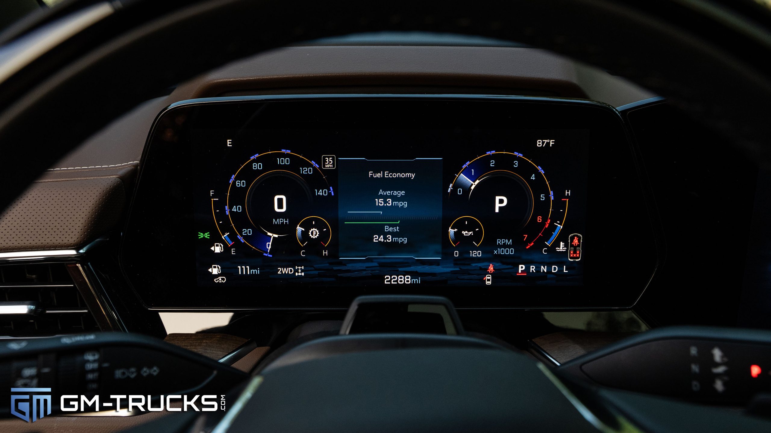 I Drove The Most Expensive Tahoe Ever Sold - 2025 Chevy Tahoe High Country Review 6 Digital instrument cluster in the 2025 Chevrolet Tahoe High Country displaying fuel economy data