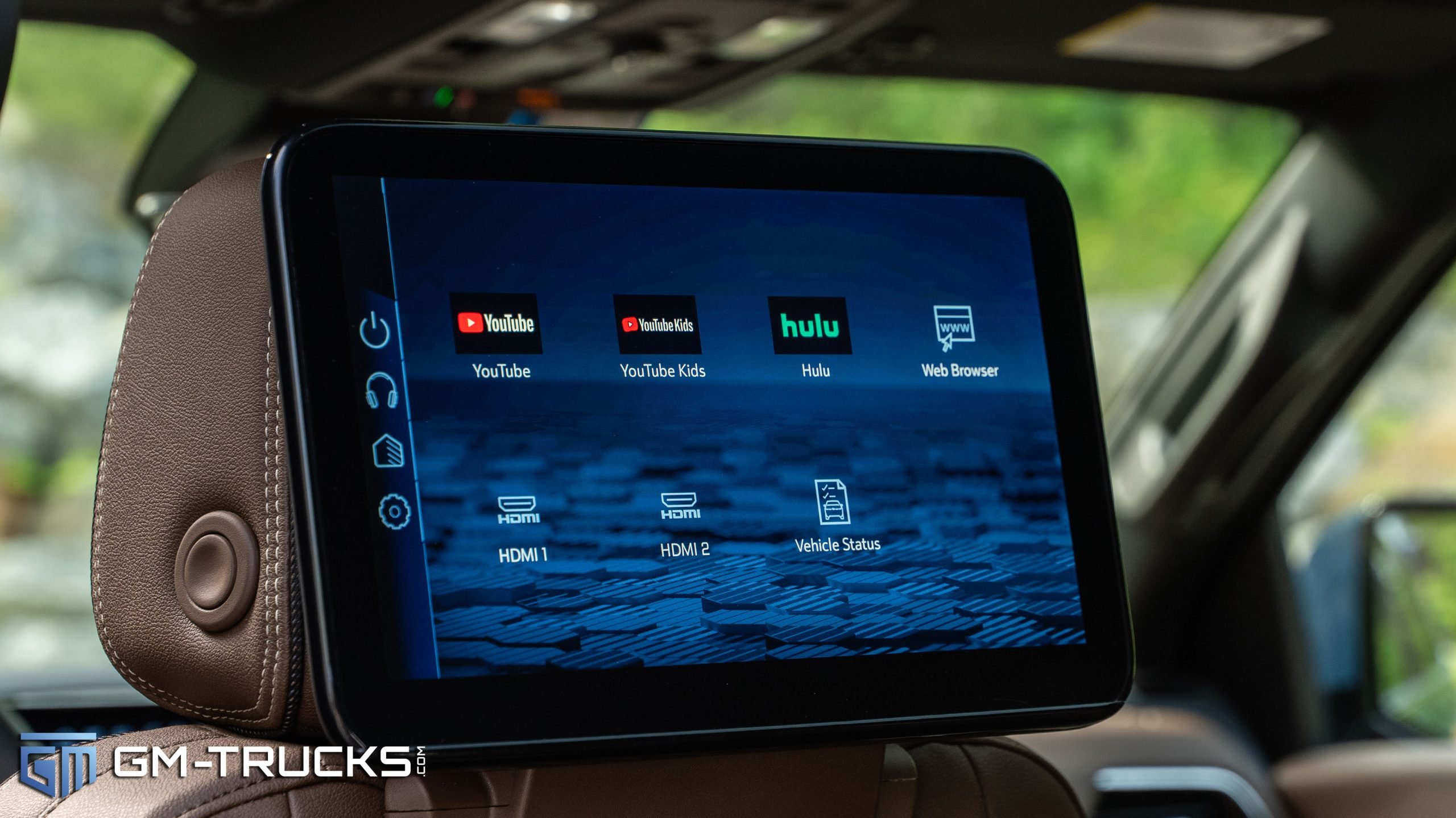 I Drove The Most Expensive Tahoe Ever Sold - 2025 Chevy Tahoe High Country Review 5 Rear seat entertainment screen in the 2025 Chevrolet Tahoe High Country showing streaming apps